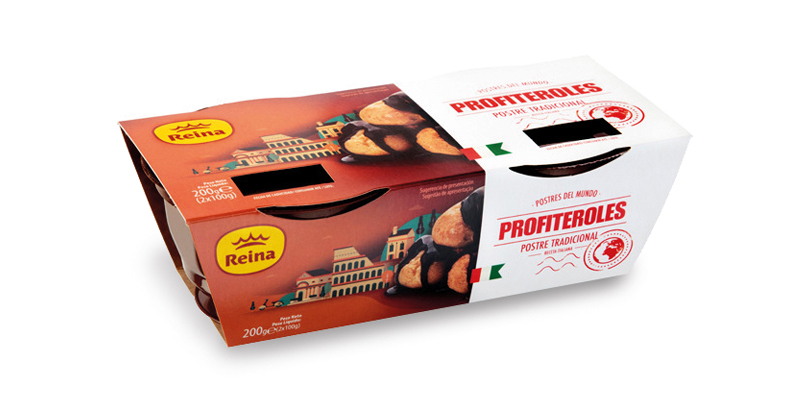 Profiteroles reina derovo