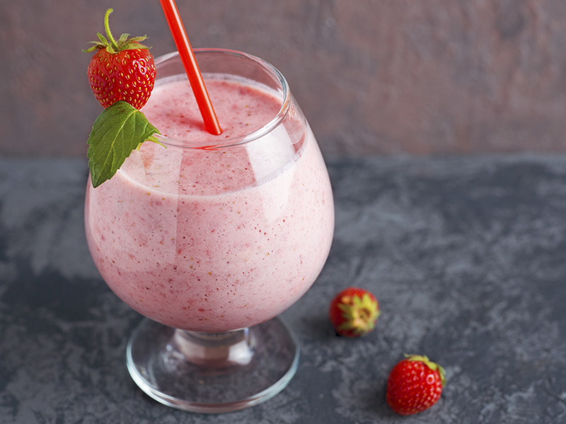 Batido proteico de fresa